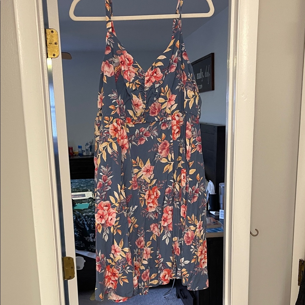 Torrid Size 1 Floral Pink and Blue Mini Dress. Excellent condition!